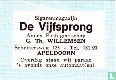 Sigarenmagazijn De Vijfsprong - G. Th. Willemsen