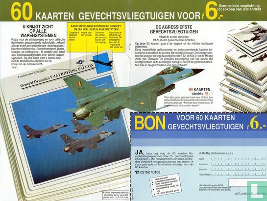 60 kaarten gevechtsvliegtuigen voor f 6.- - Image 3