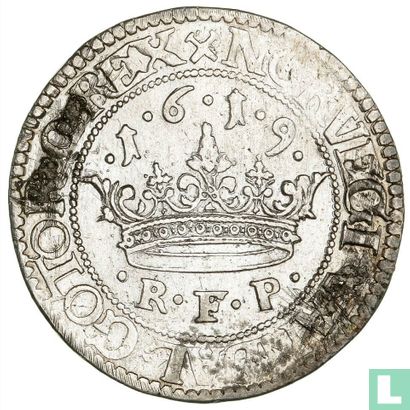 Denemarken 1 krone 1619 (gekruiste zwaarden)  - Afbeelding 1