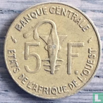 États d'Afrique de l'Ouest 5 francs 1992  - Image 2