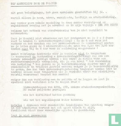 Maagdenhuisbezetting  Handleiding bij arrestatie mei 1969