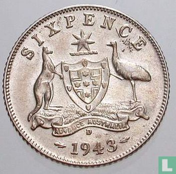 Australie 6 pence 1943 (D) - Image 1