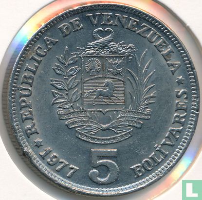 Venezuela 5 Bolívares 1977 - Bild 1