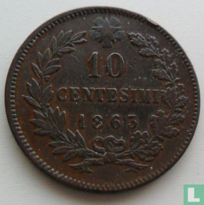 Italien 10 Centesimi 1863 - Bild 1