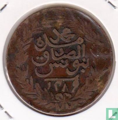 Tunesië 2 kharub 1872 (AH1289) - Afbeelding 1