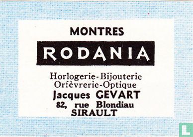 Montres Rodania - Jacques Gevart