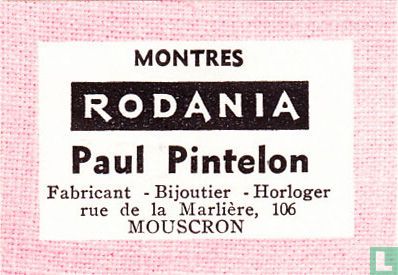 Montres Rodania - Paul Pintelon