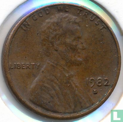 États-Unis 1 cent 1982 (bronze - D - grande date) - Image 1
