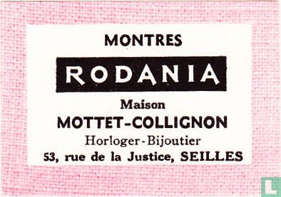 Montres Rodania - Maison Mottet-Collignon