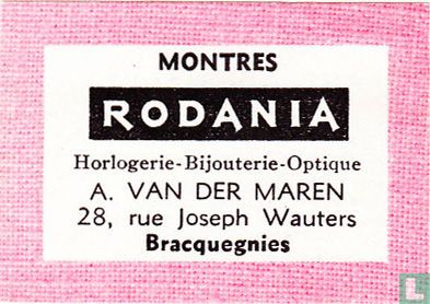 Montres Rodania - A. Van der Maren
