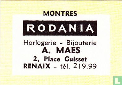 Montres Rodania - A. Maes
