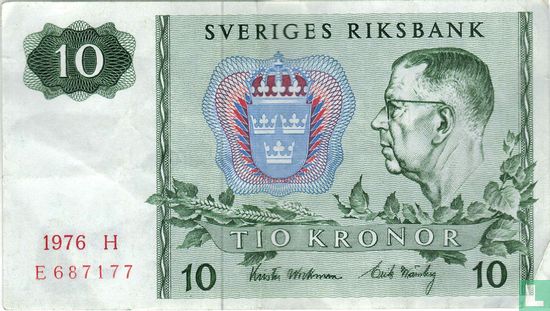 Suède 10 Kronor 1976 - Image 1