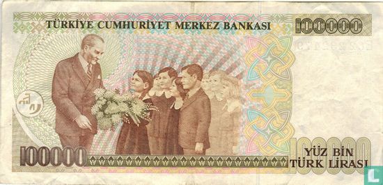 Türkei 100.000 Lira ND (1994/L1970) P205b - Bild 2