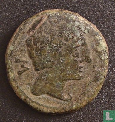 Romeinse Rijk, AE As, 2e/1ste eeuw BC, Onbekend heerser, Bilbilis, Hispania Tarraconensis - Afbeelding 1