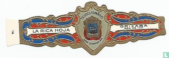  	 Escudos Españoles San Sebastian-La Rica Hoja-Orizaba Reg. No 144 - Image 1