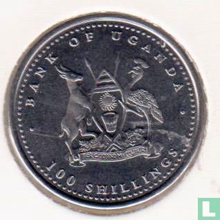 Ouganda 100 shillings 2004 (type 4 - acier) "Year of the Monkey" - Image 2