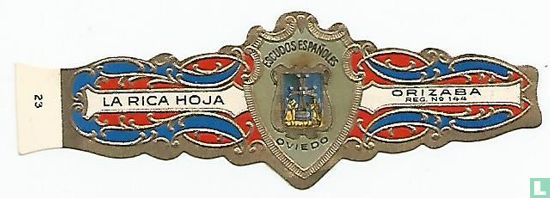  	 Escudos Españoles Oviedo-La Rica Hoja-Orizaba Reg. No 144 - Image 1