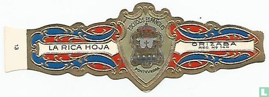 Escudos Españoles Pontevedra-La-Rica Hoja Orizaba Reg. N ° 144 - Image 1