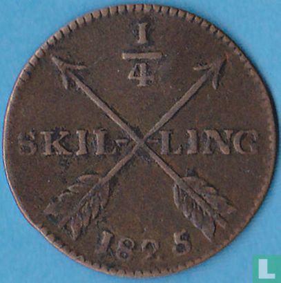 Zweden ¼ skilling 1825 - Afbeelding 1