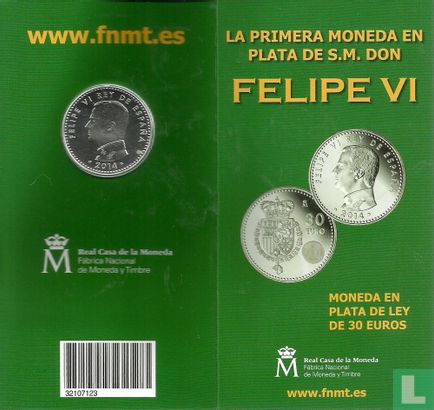Spain 30 euro 2014 (folder) "Proclamation Felipe VI" - Image 1
