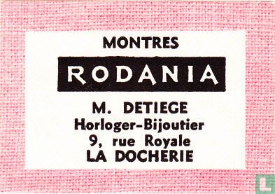 Montres Rodania - M. Detiege