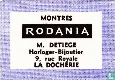 Montres Rodania - M. Detiege