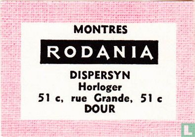 Montres Rodania - Dispersyn