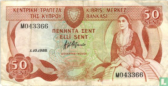 Cyprus 50 Cents 1988 - Image 1
