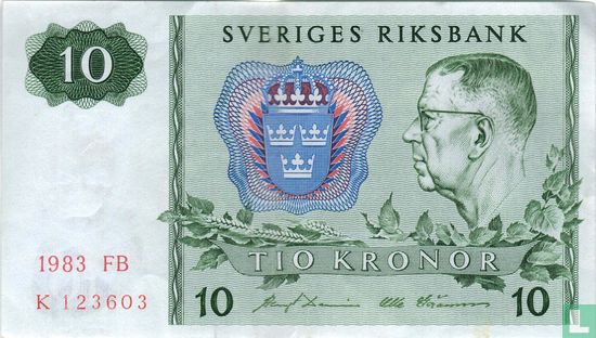 Suède 10 Kronor 1983 (P52e3) - Image 1