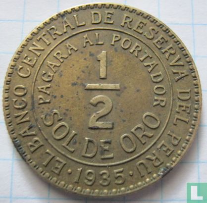 Pérou ½ sol de oro 1935 - Image 1