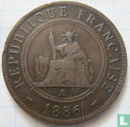 French Indochina 1 centime 1886 - Image 1