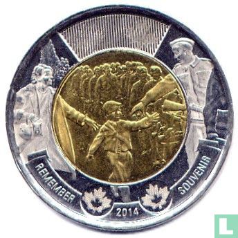 Canada 2 dollars 2014 "75th anniversary Beginning of the World War II" - Image 1