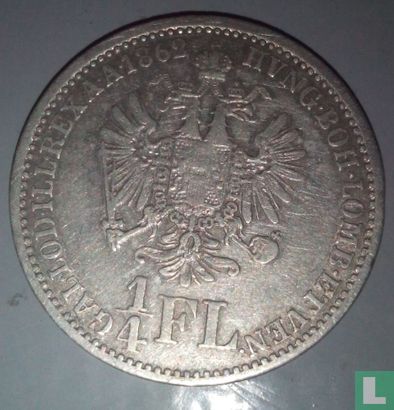 Oostenrijk ¼ florin 1862 (A) - Afbeelding 1