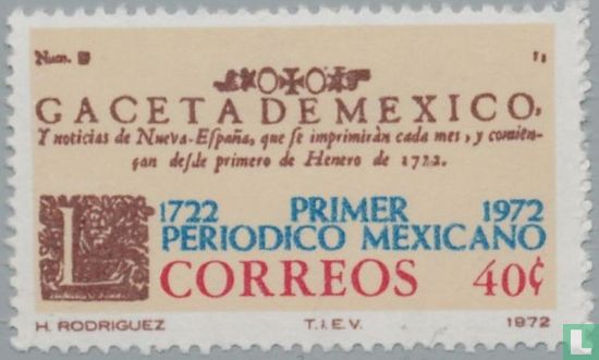 250e publication anniversaire « Gaceta De Mexico »