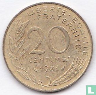 Frankrijk 20 centimes 1981 - Afbeelding 1