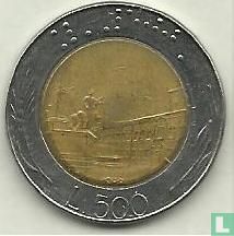 Italië 500 lire 1988 (verschoven jaar) - Afbeelding 1