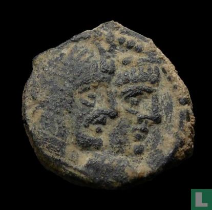 Nabateëer  AE16  (Aretas IV & Shuqailat)  9 BCE-40 CE - Afbeelding 1