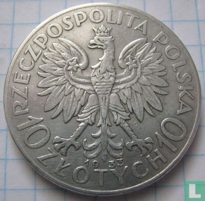 Pologne 10 zlotych 1933 - Image 1