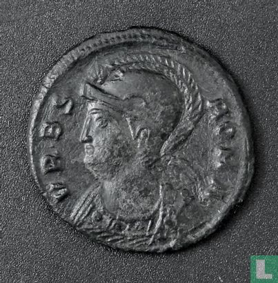 Romeinse Rijk, AE3 (18), 330-333 n. Chr., herdenkingsmunt stichting van Rome, Thessalonica - Afbeelding 1