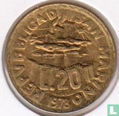 San Marino 20 lire 1978 "Stonemason" - Afbeelding 1