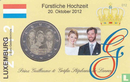 Luxemburg 2 Euro 2012 (Coincard) "Royal Wedding of Prince Guillaume and Countess Stéphanie de Lannoy" - Bild 1