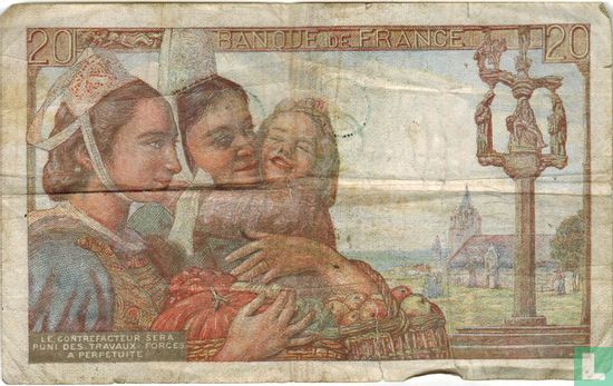 Frankreich 20 Francs 1942 - Bild 2