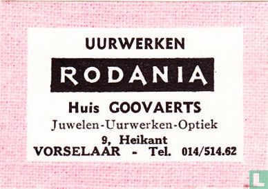 Uurwerken Rodania - Huis Goovaerts