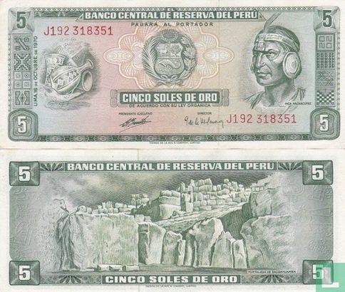 Peru 5 soles de oro 1970