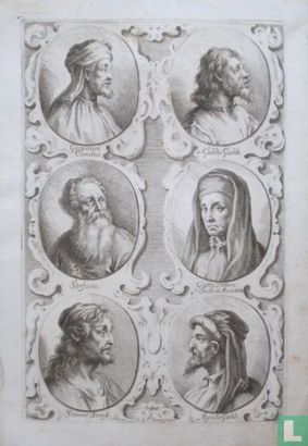 Afbeeldingen van: Cimabue (1240-1302); Gaddo Gaddi (ca. 1239 - ca. 1312); Stefano di Giovanni (ca. 1392 - ca. 1450); Giotto di Bondone (ca. 1266 - 1337); Simone Sanese (? - ?); Agnolo Gaddi (ca. 1350 - 1396).