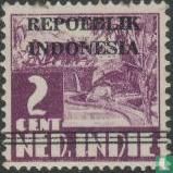 Print "Repo Indonesien Tin" mit drei Streifen von Ned. Indien 