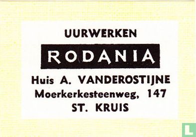 Uurwerken Rodania Huis A. Vanderostijne