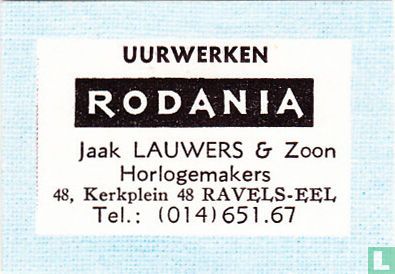 Uurwerken Rodania - Jaak Lauwers & Zoon