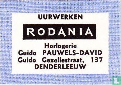 Uurwerken Rodania Guido Pauwels-David