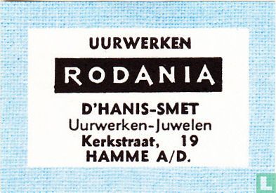 Uurwerken Rodania - D'Hanis-Smet